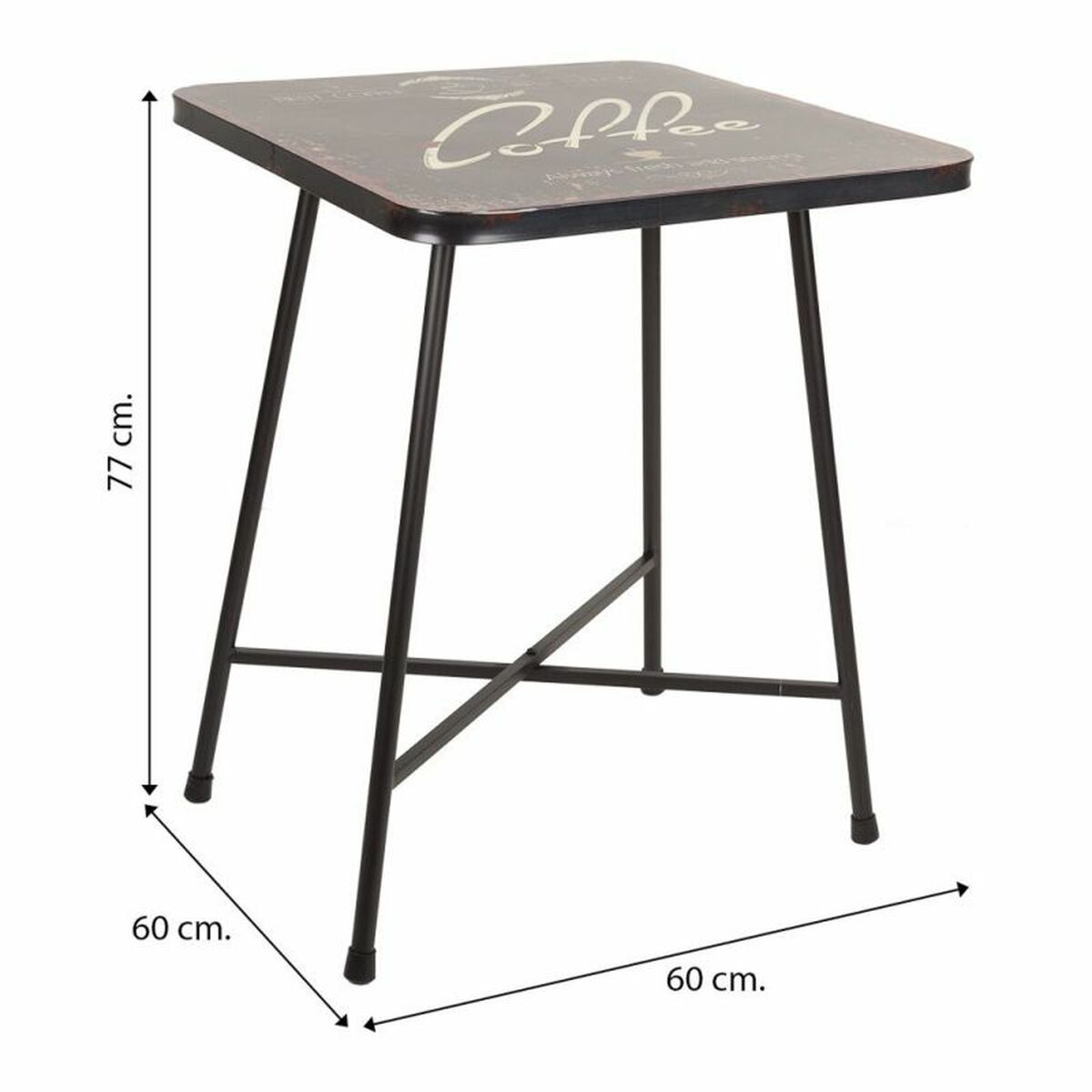 Bord Alexandra House Living Svart 60 x 71 x 60 cm - 5