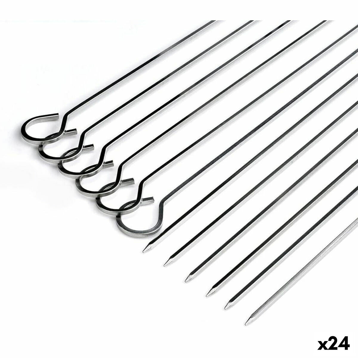 Set med grillspett för barbecue Algon Metall 27 cm 6 Delar (24 antal)
