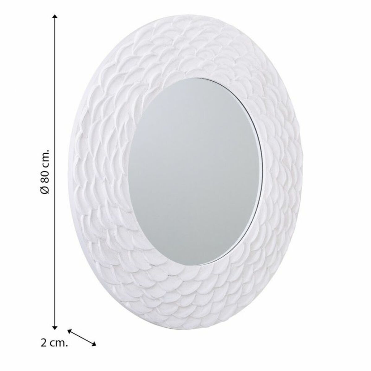 Väggspegel Alexandra House Living Vit 80 x 2 x 80 cm Cirklar - 5
