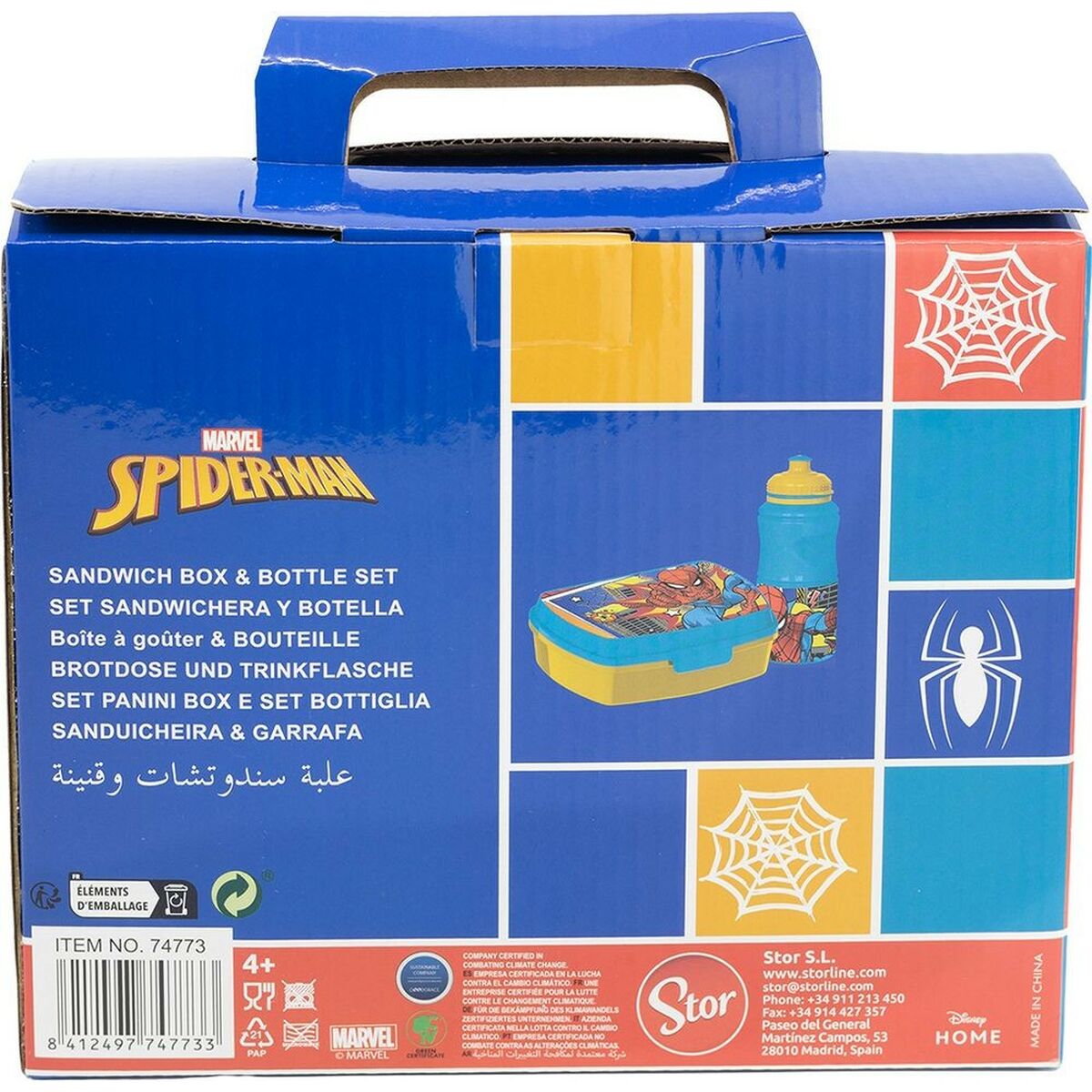 Skål med vattenflaska Spider-Man CZ11279 380 ml 17 cm Plast - 4