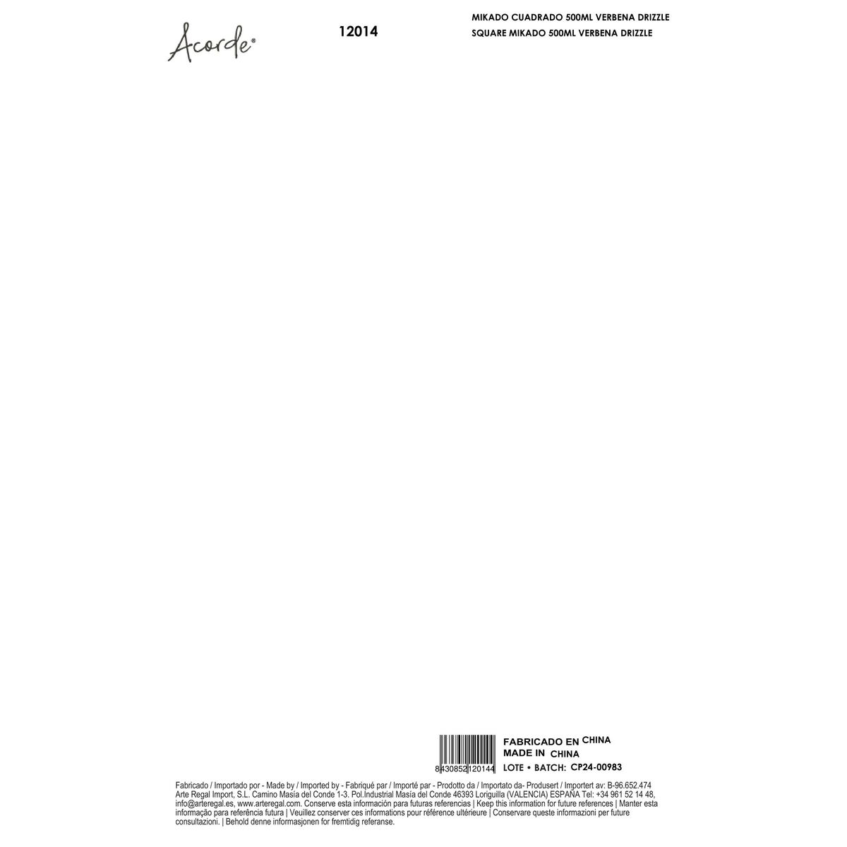 Parfympinnar Acorde VERBENA DRIZZLE 500 ml (6 antal) - 3