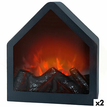 Dekorativ och elektrisk öppen spis för vägg Ambients 20 x 23 x 14 cm (2 antal)