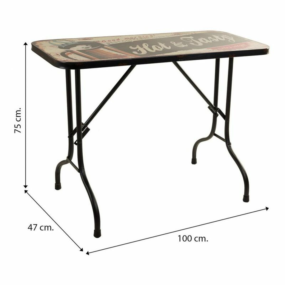 Bord Alexandra House Living Svart 45 x 75 x 100 cm - 5