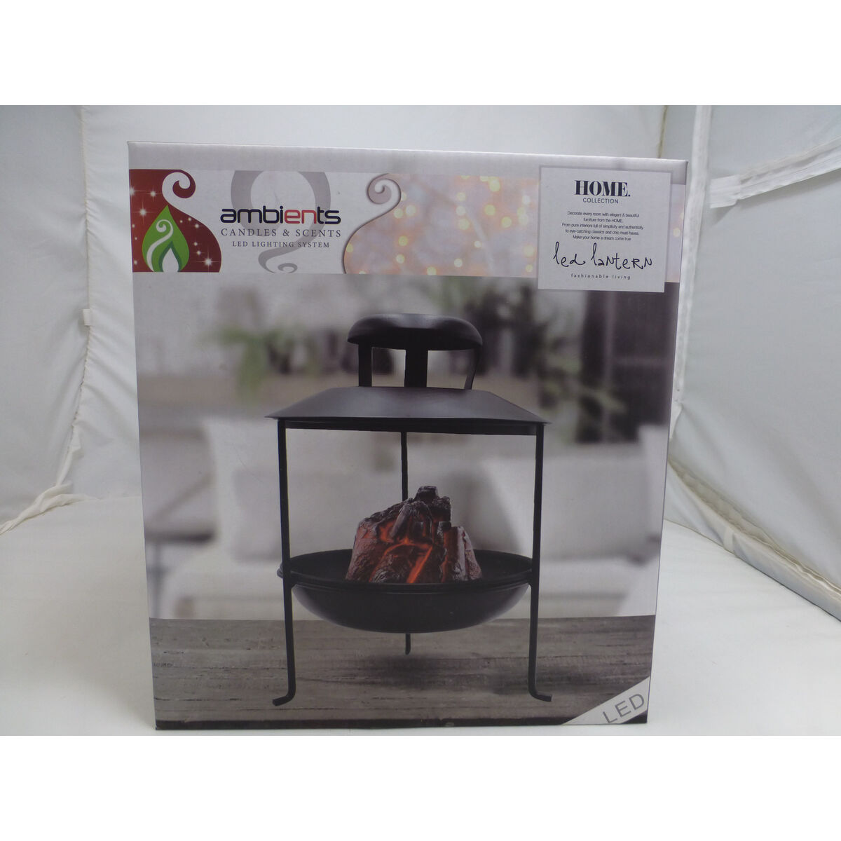 Kamin Ambients LED Ljus Askgrå Dekorativ 22 x 30 x 22 cm (2 antal) - 6