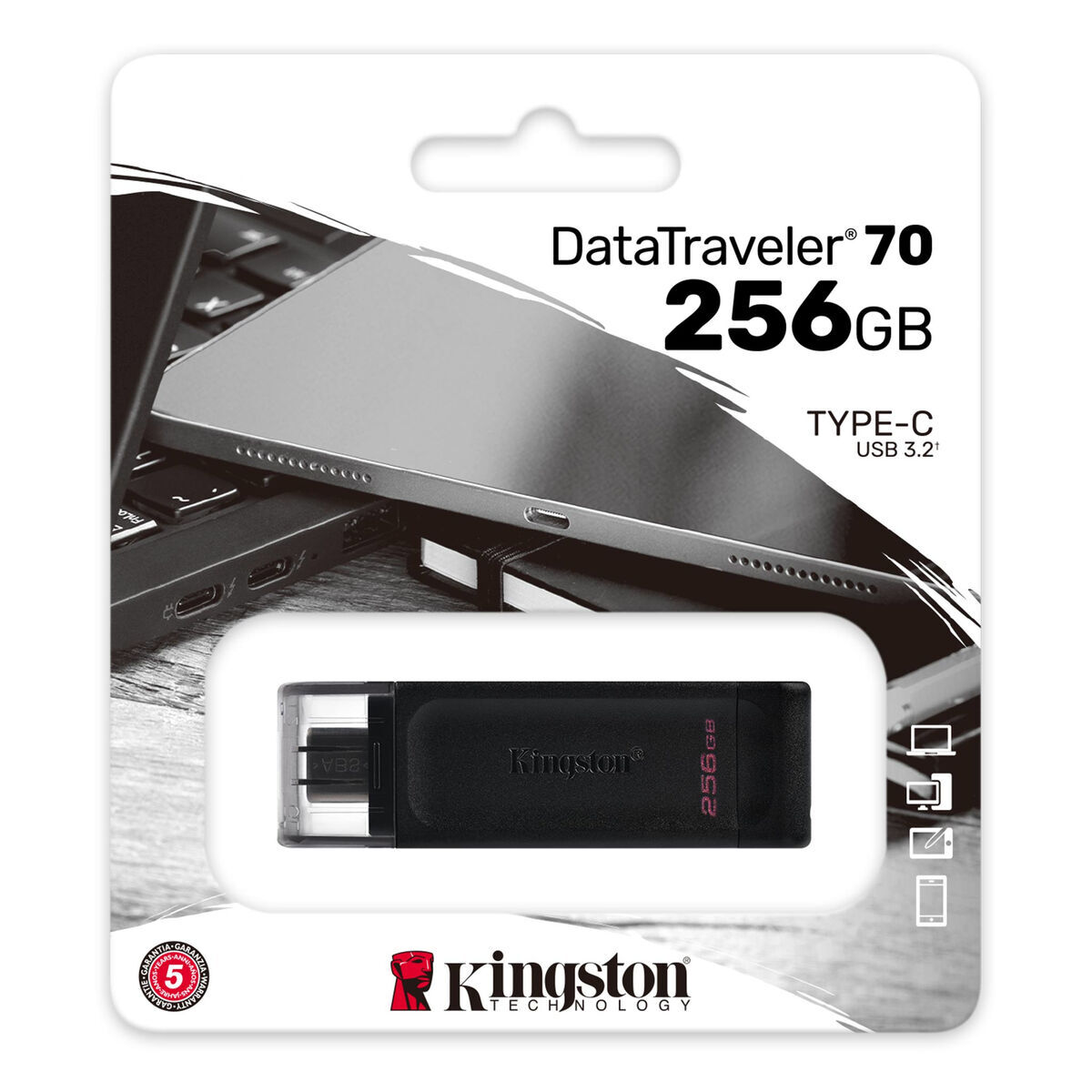 USB-minne Kingston DT70/256GB 256 GB Svart - 2