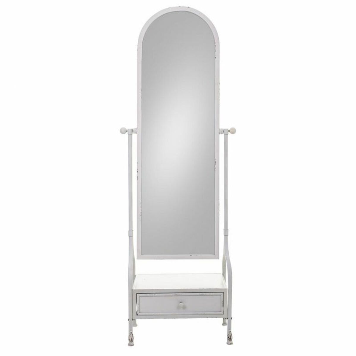 Fristående spegel Alexandra House Living Vit Järn 38 x 184 x 65 cm - 2