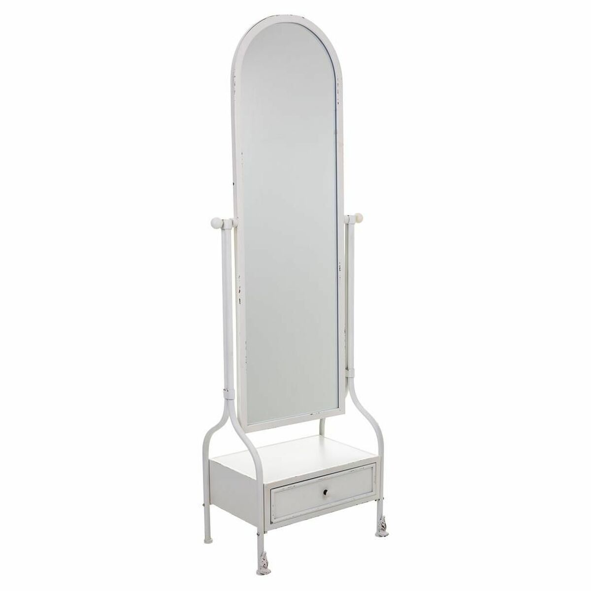 Fristående spegel Alexandra House Living Vit Järn 38 x 184 x 65 cm