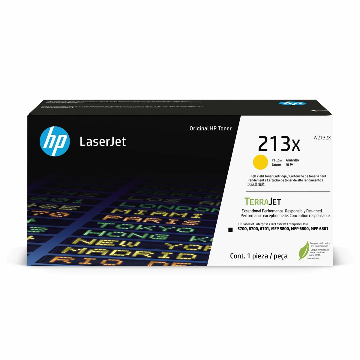 Original Toner HP 213X Gul Svart