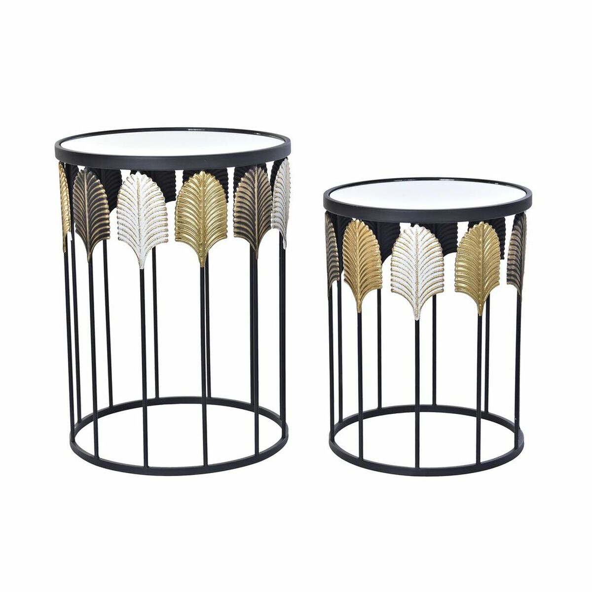Set om 2 bord DKD Home Decor Svart Multicolour 46 x 46 x 61 cm