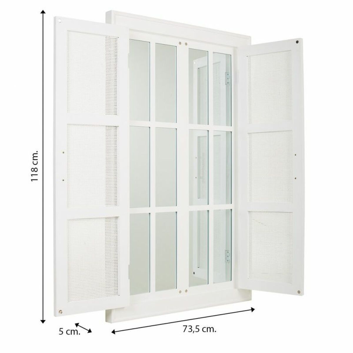 Väggspegel Alexandra House Living Silvrig Bambu Trä MDF 5 x 118 x 73 cm - 8