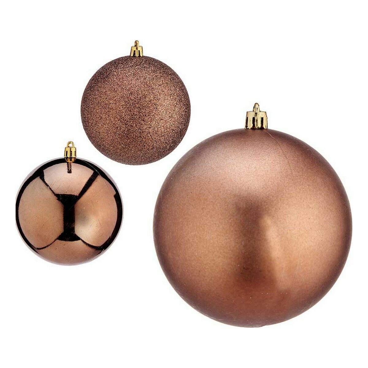 Julgranskulor Krist+ Brun Plast Ø 10 cm 6 antal