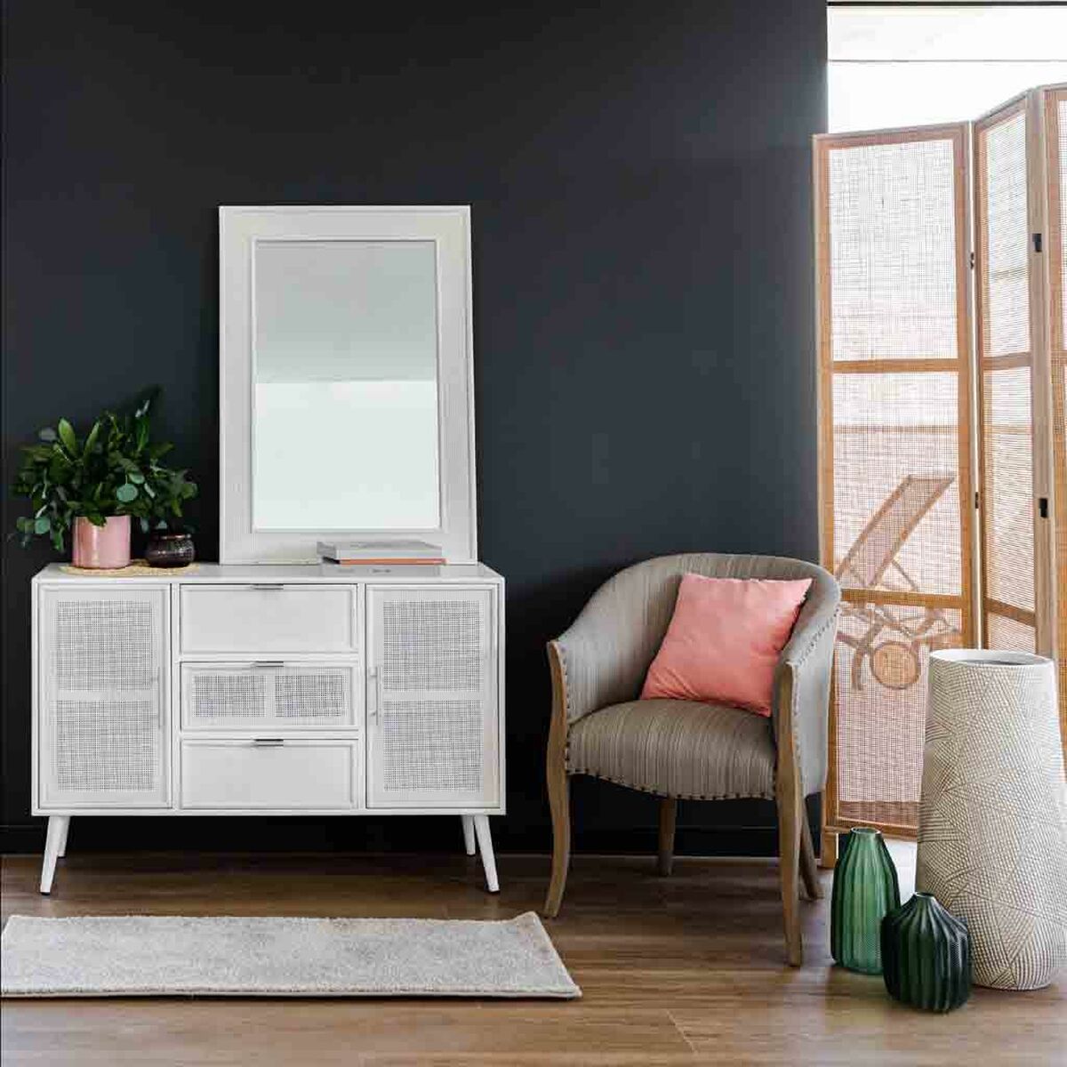 Väggspegel Alexandra House Living Silvrig 2 x 100 x 70 cm Rektangulär - 3