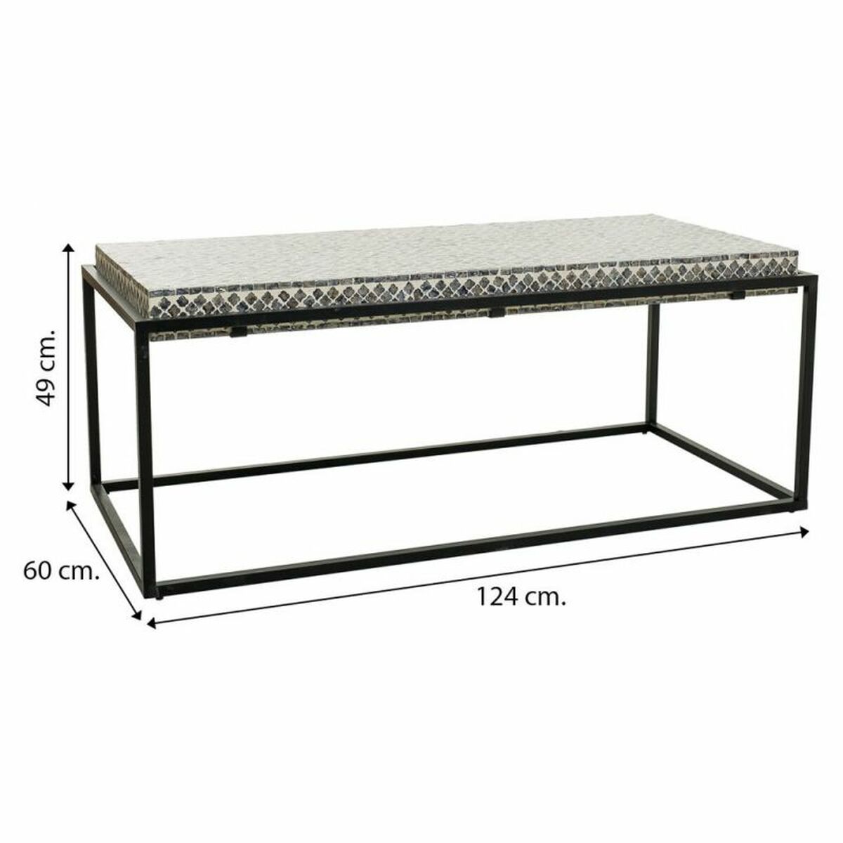 Soffbord Alexandra House Living Grå Metall Trä MDF 60 x 49 x 124 cm - 8