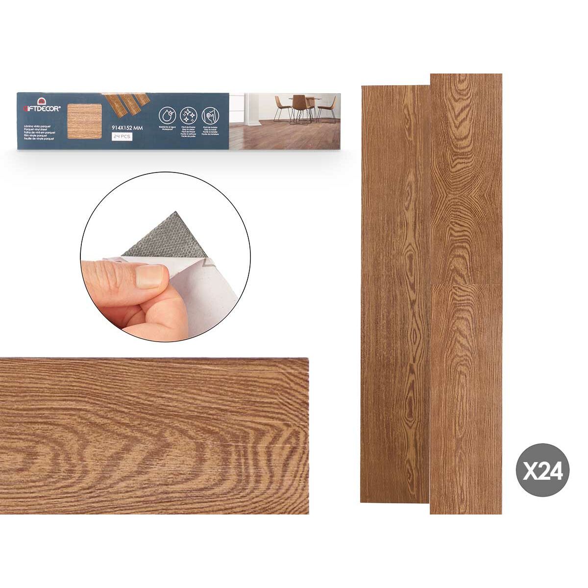 Vinyl Gift Decor Parquet Brun 24 antal