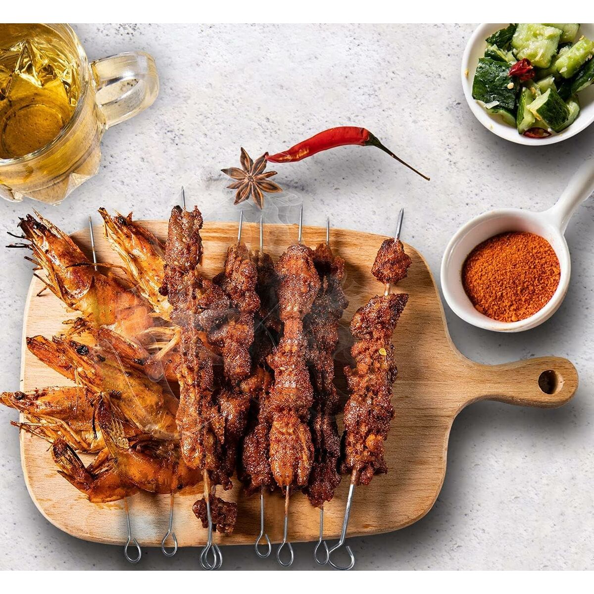 Set med grillspett för barbecue Algon Metall 35 cm 12 Delar (24 antal) - 2