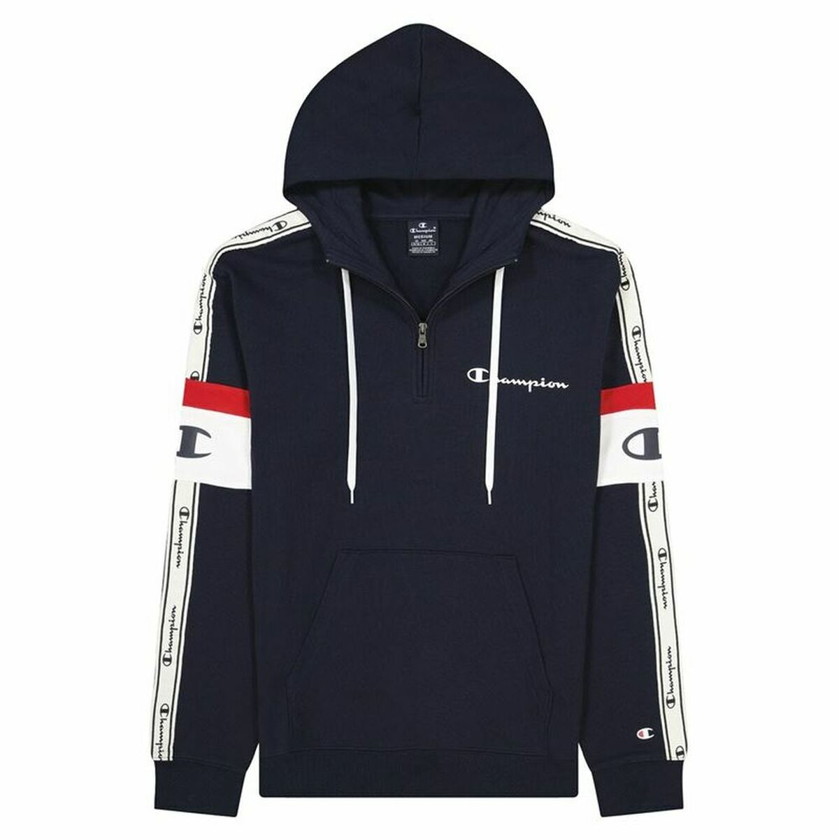 Tröja med huva Herr Champion Arm Stripe M Marinblå - 7