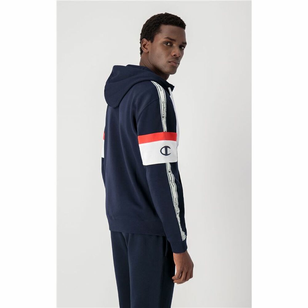 Tröja med huva Herr Champion Arm Stripe M Marinblå - 5