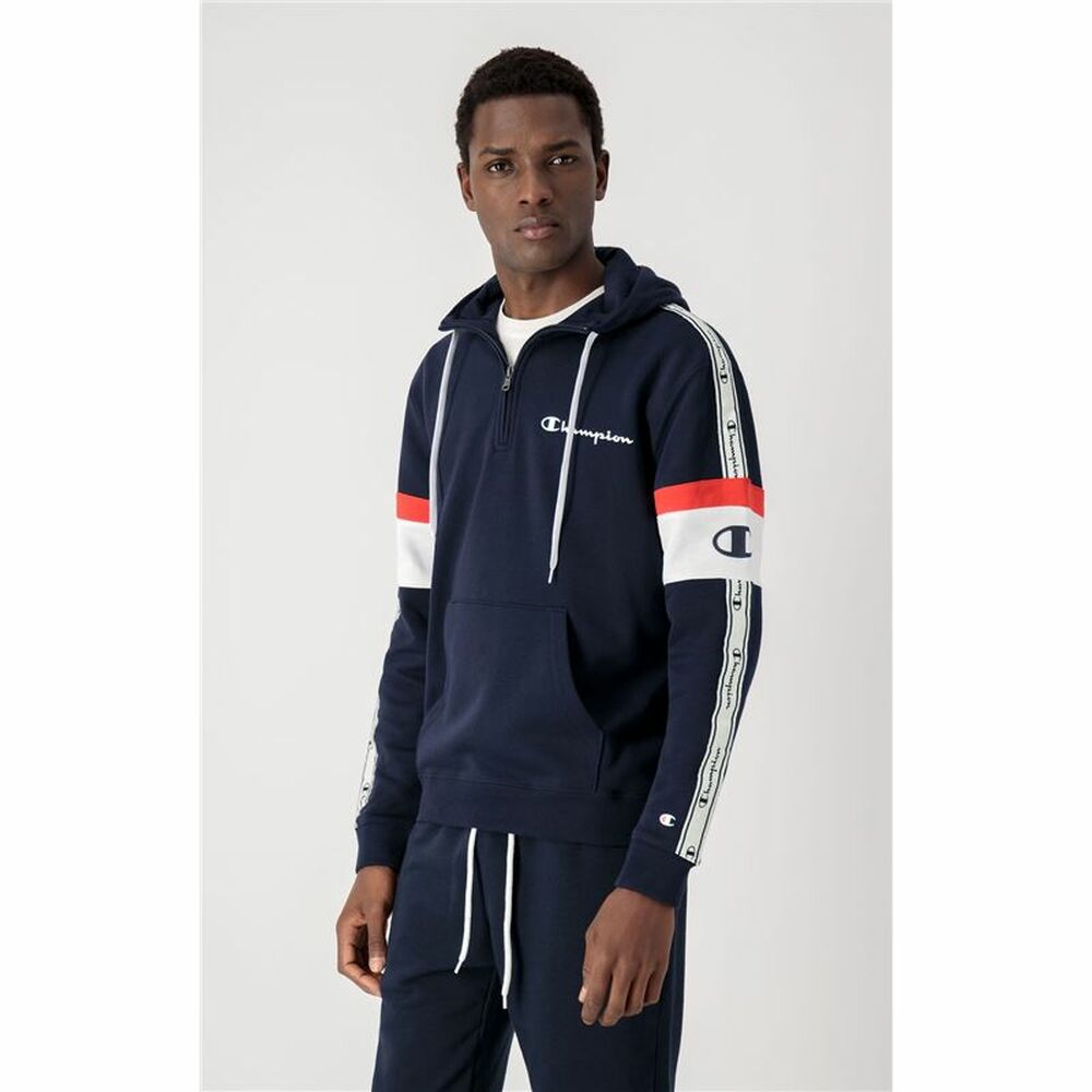 Tröja med huva Herr Champion Arm Stripe M Marinblå - 6