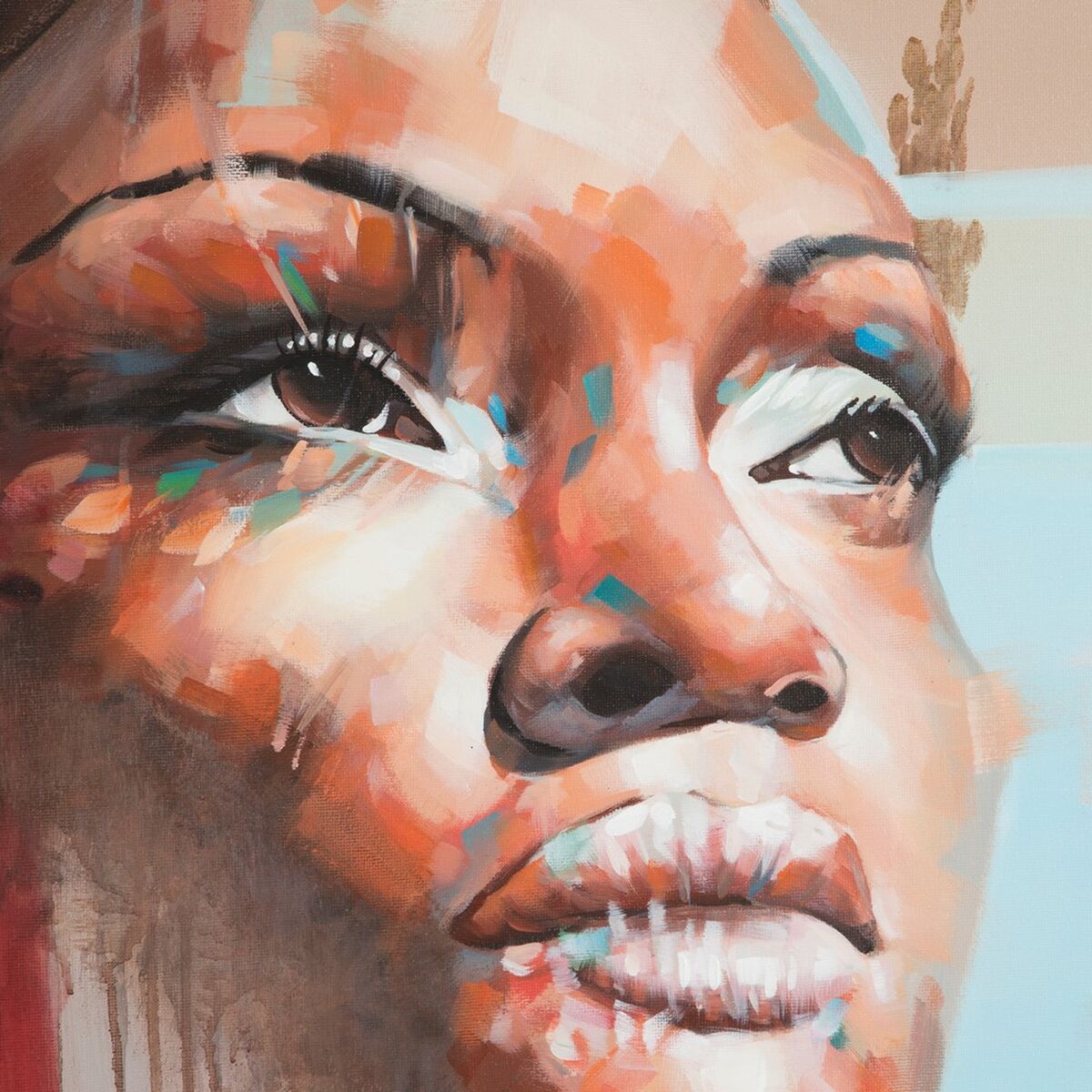 Kanvas SEMANA 100 x 3,5 x 100 cm Ansikte - 6