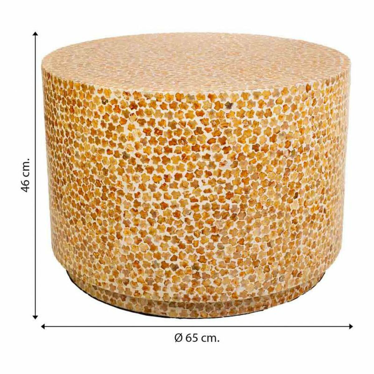 Soffbord Alexandra House Living Gul Pärlemor Trä MDF 65 x 46 x 65 cm - 6