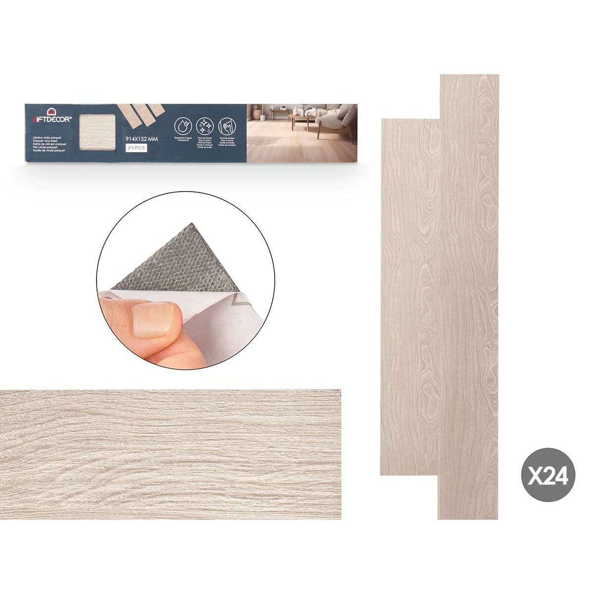 Vinyl Gift Decor Parquet Grå 24 antal