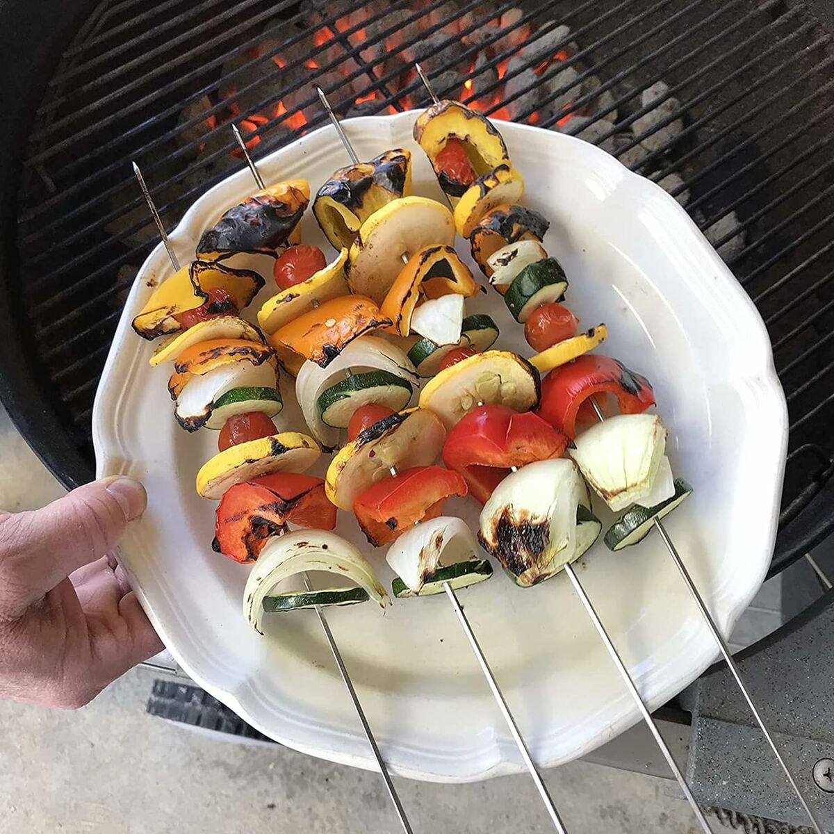 Set med grillspett för barbecue Algon Metall 25 cm 12 Delar (24 antal) - 3