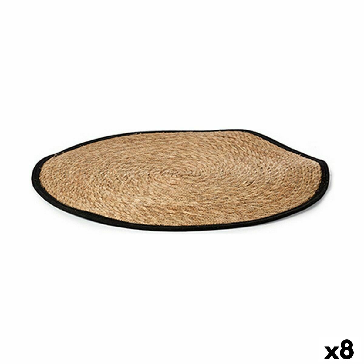 Matta Svart Naturell Naturliga fibrer 100 x 1 x 100 cm (8 antal)