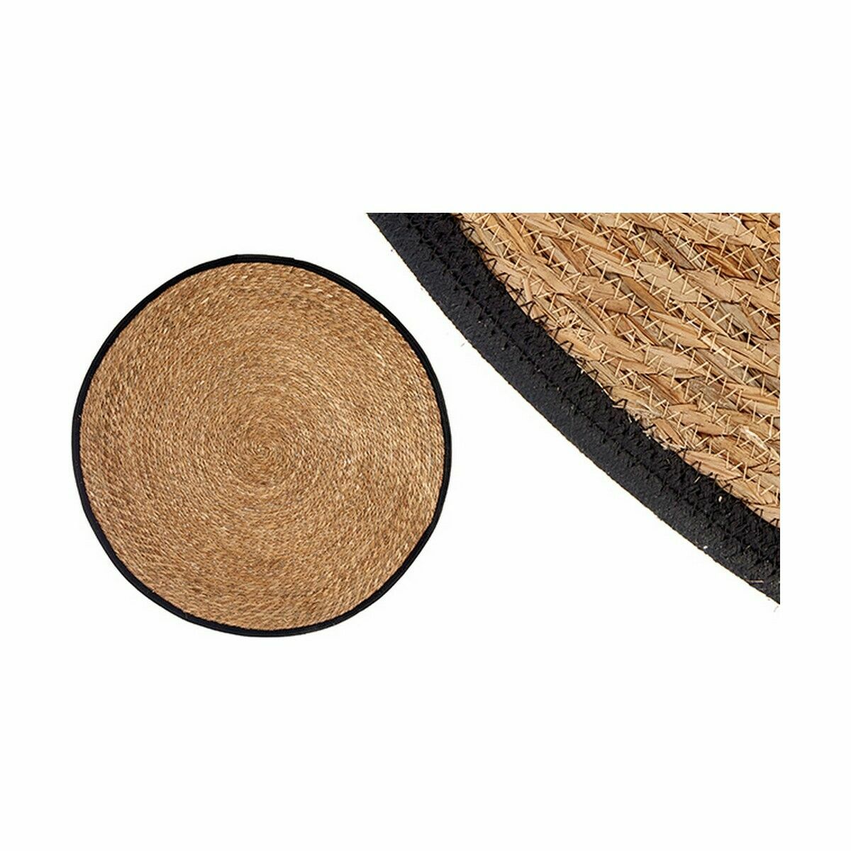 Matta Svart Naturell Naturliga fibrer 100 x 1 x 100 cm (8 antal) - 4