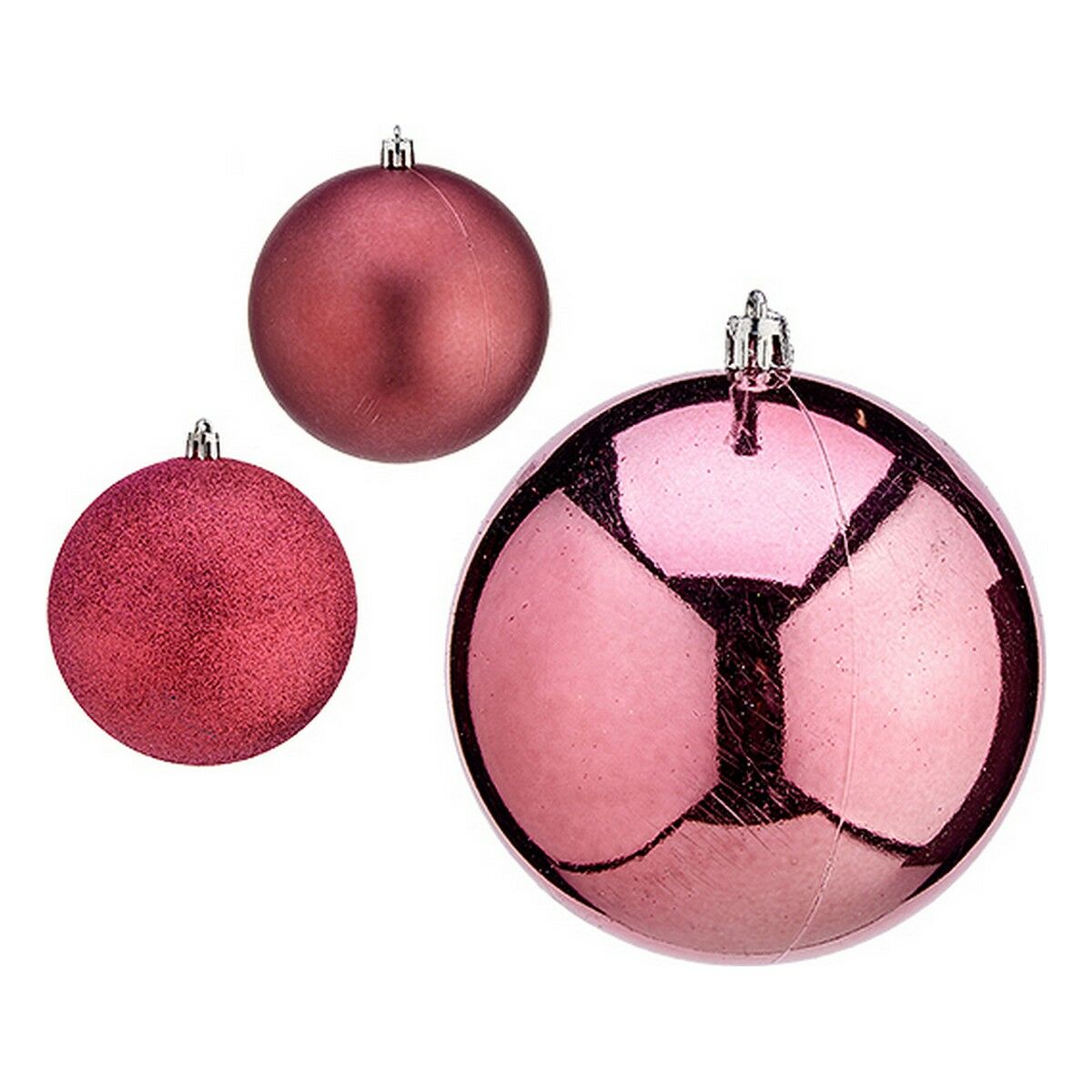 Julgranskulor Krist+ Rosa Plast Ø 10 cm 6 antal