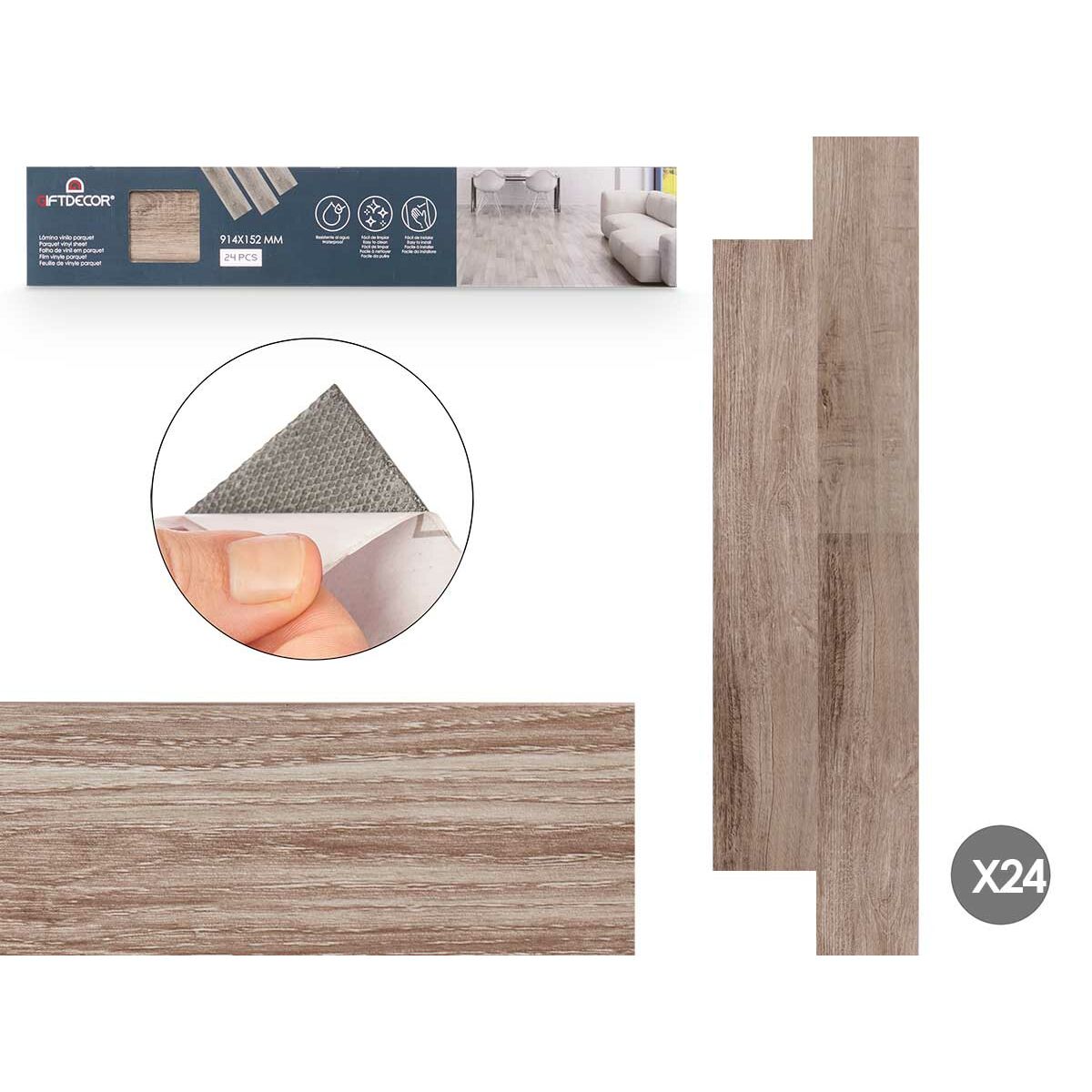 Vinyl Gift Decor Parquet Grå 24 antal