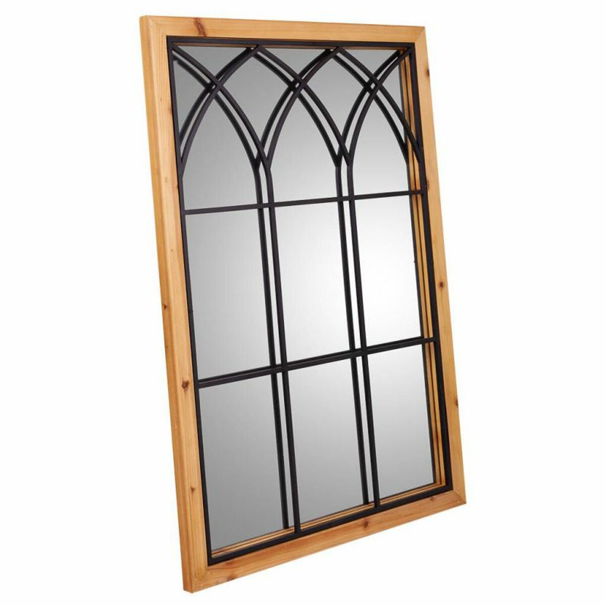 Väggspegel Alexandra House Living Svart 2 x 90 x 60 cm Rektangulär - 3