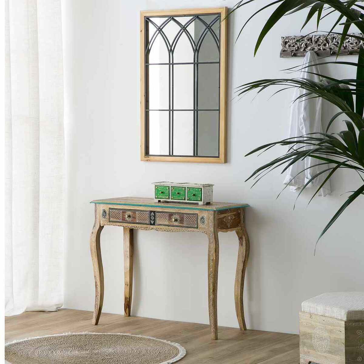 Väggspegel Alexandra House Living Svart 2 x 90 x 60 cm Rektangulär - 2