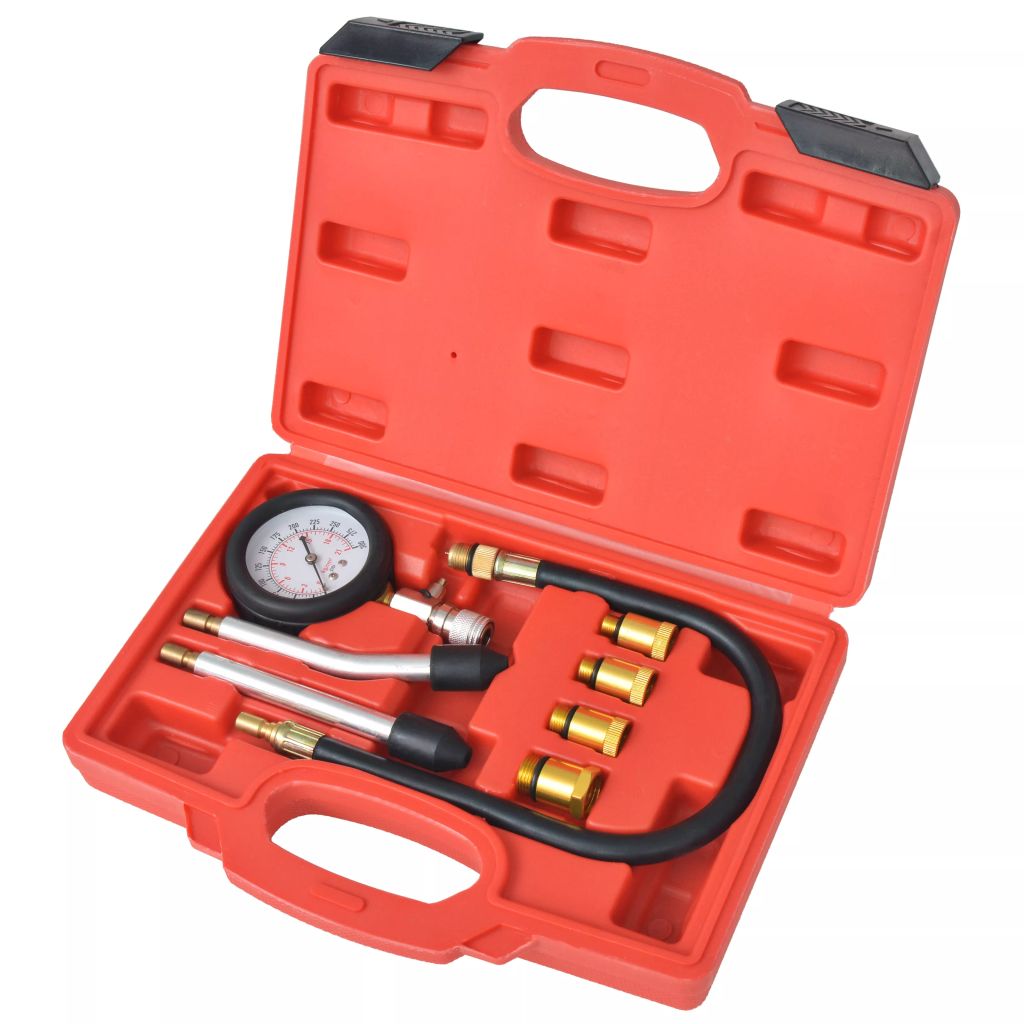 vidaXL Kompressionstest kit för bensinmotor 8 delar