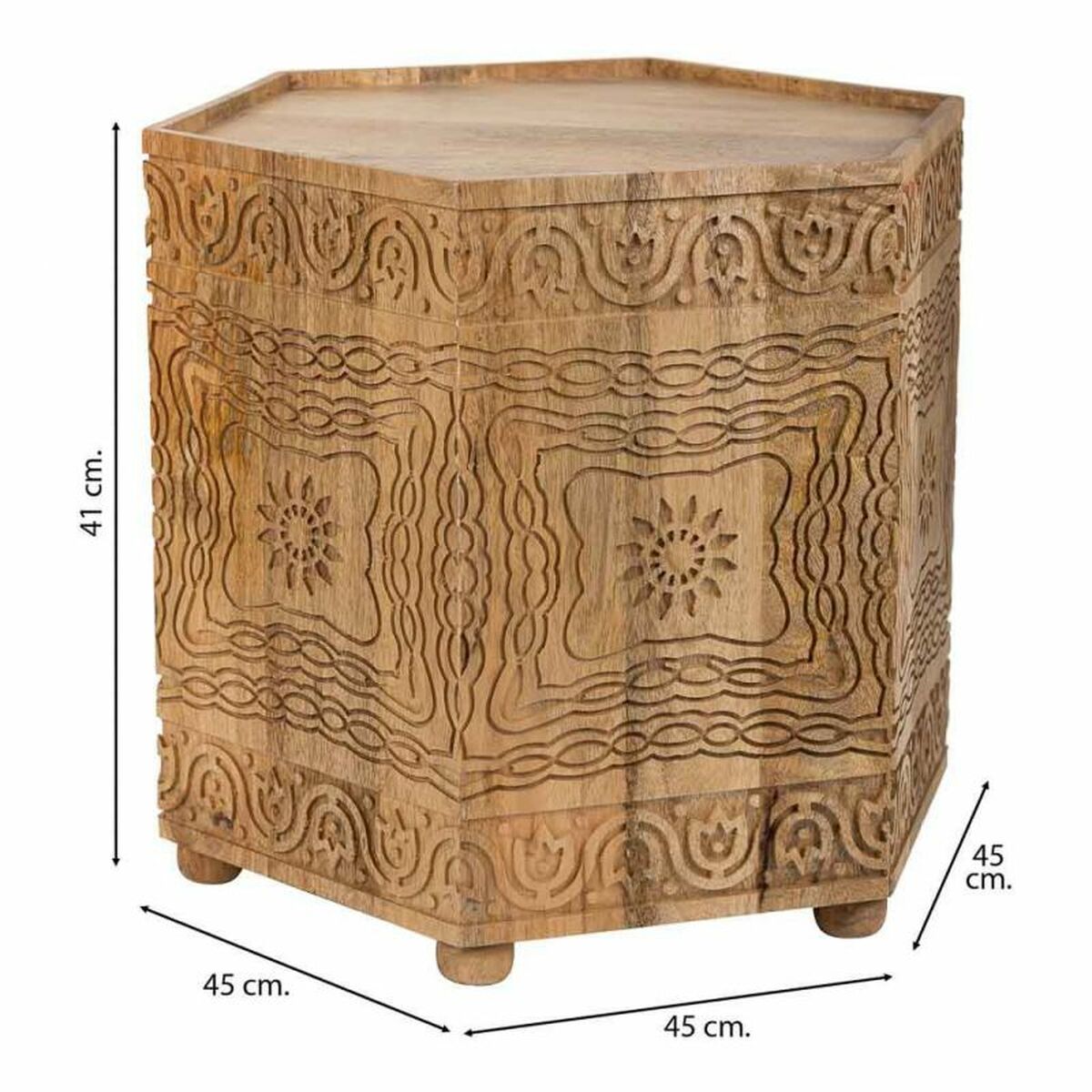 Soffbord Alexandra House Living Brun Mangoträ 45 x 41 x 45 cm Traditionell stil - 3