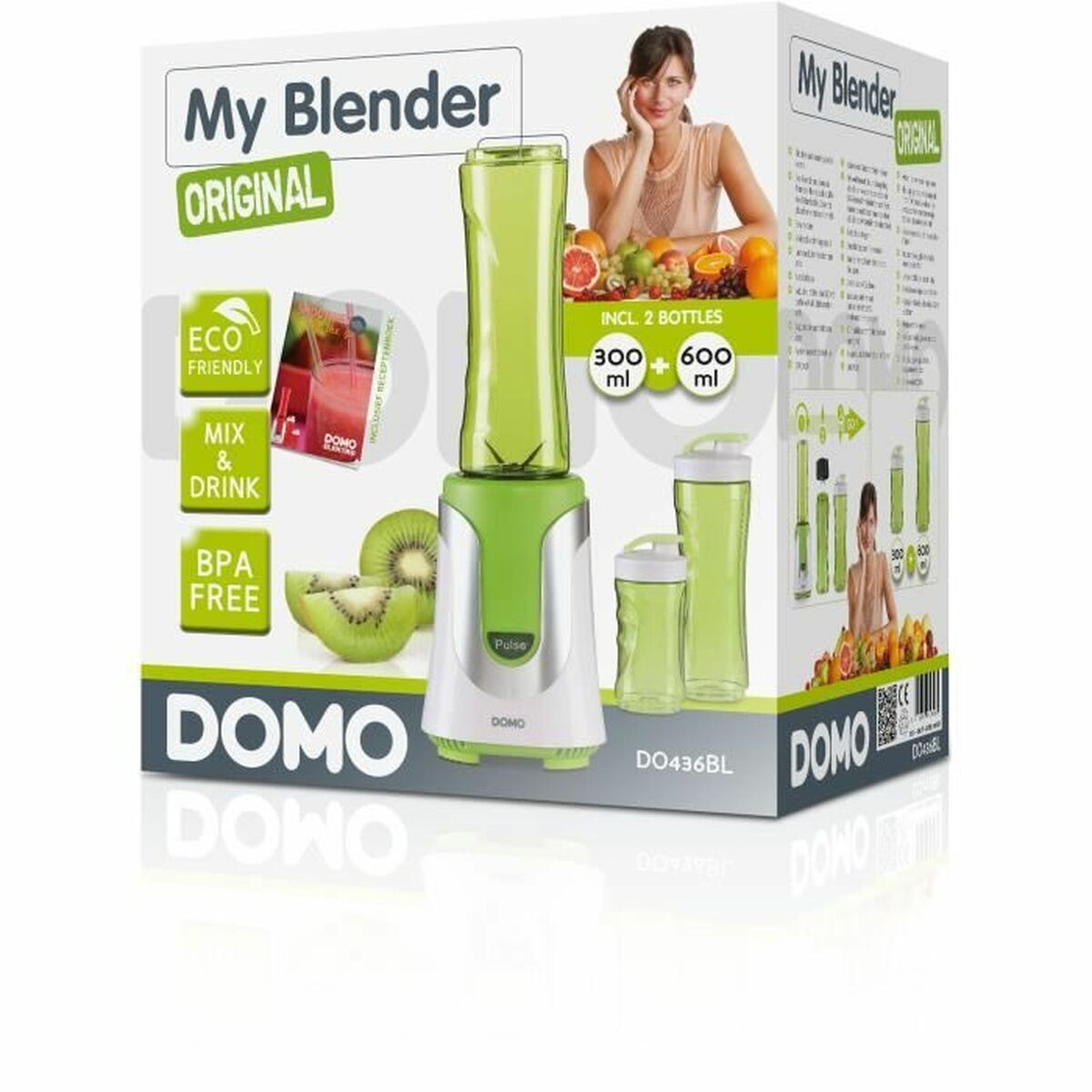 Glasmixer DOMO DO436BL Grön 600 ml - 4