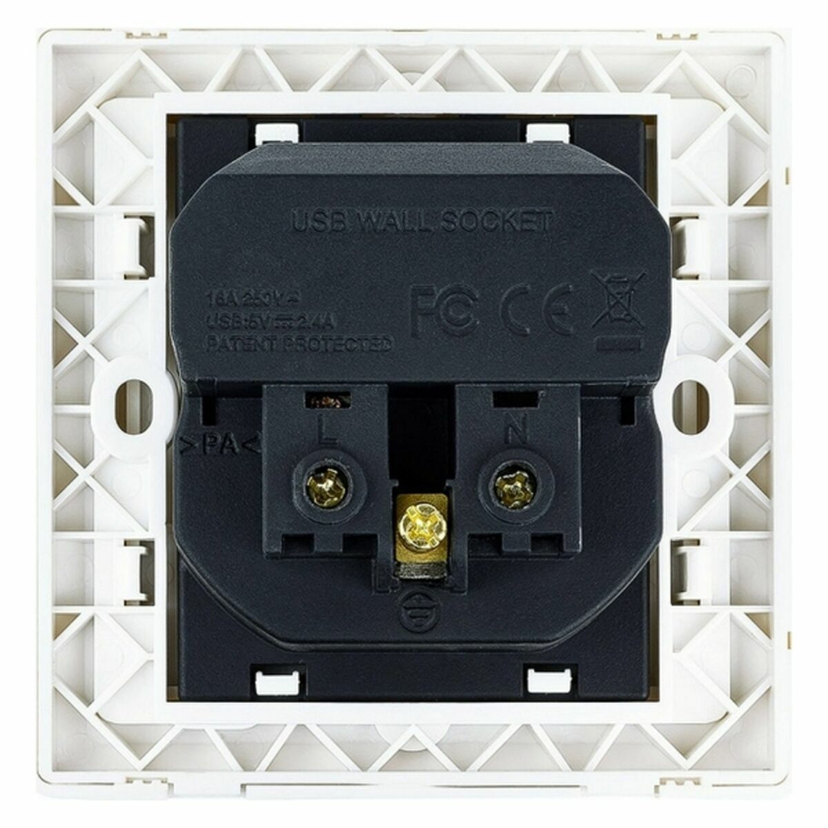 Väggkontakt med 2 USB-portar NANOCABLE 10.35.0010 5V/2.4A 5 V 2,4 A - 4