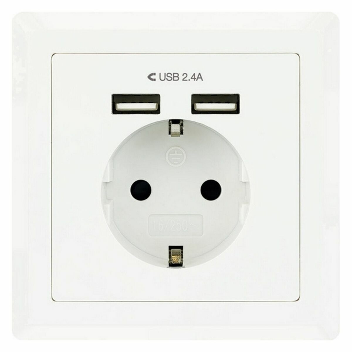 Väggkontakt med 2 USB-portar NANOCABLE 10.35.0010 5V/2.4A 5 V 2,4 A - 2