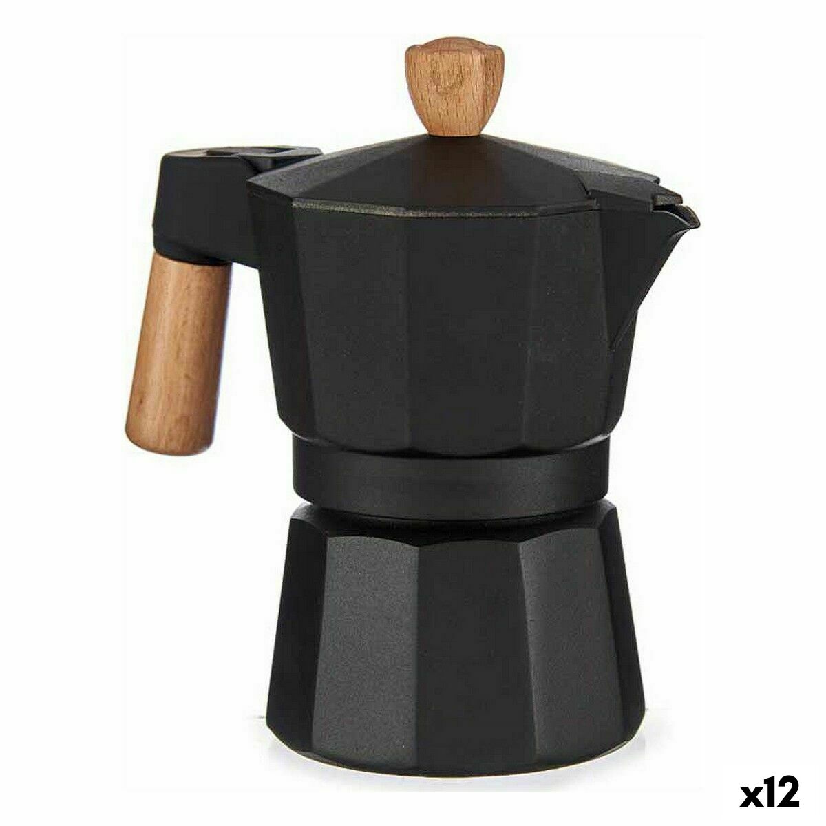 Italiensk Kaffepanna Kinvara A611BQ-3 T Brun Svart Trä Aluminium 150 ml (12 antal)