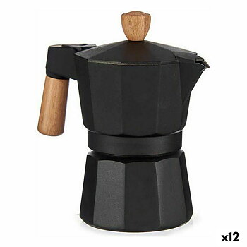 Italiensk Kaffepanna Kinvara A611BQ-3 T Brun Svart Trä Aluminium 150 ml (12 antal)