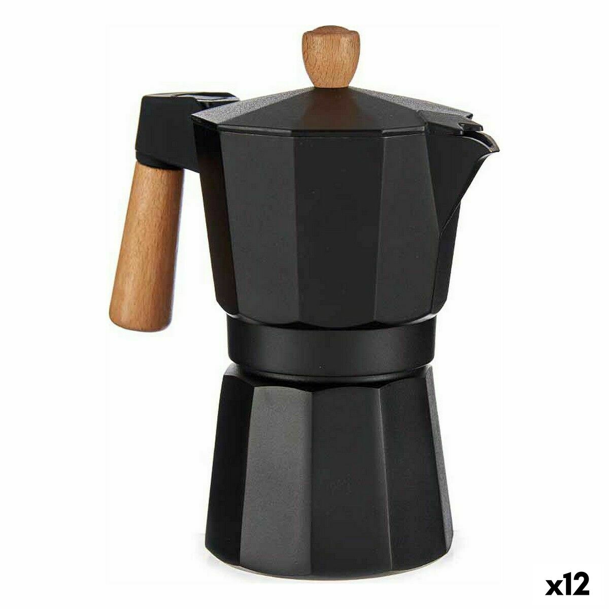 Italiensk Kaffepanna Kinvara A611BQ-6 T Brun Svart Trä Aluminium 300 ml (12 antal) - 3