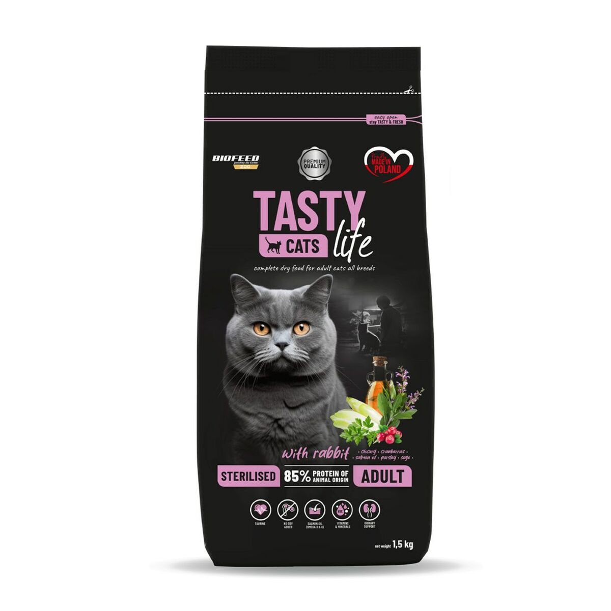 Kattmat Biofeed Tasty Cats Life Kanin 1,5 Kg