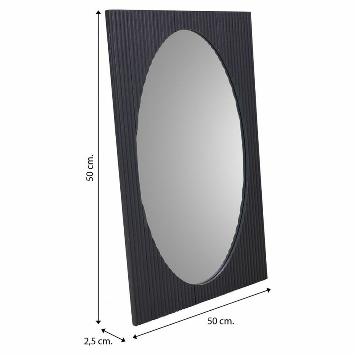 Väggspegel Alexandra House Living Gyllene Mörkgrå 2 x 80 x 50 cm Rektangulär - 8