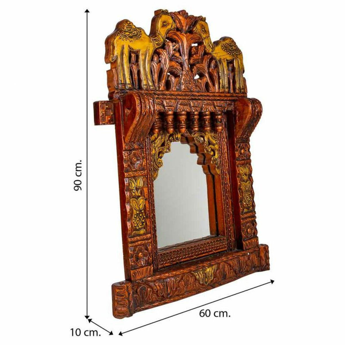 Väggspegel Alexandra House Living Vit 10 x 68 x 51 cm Geometrisk - 8