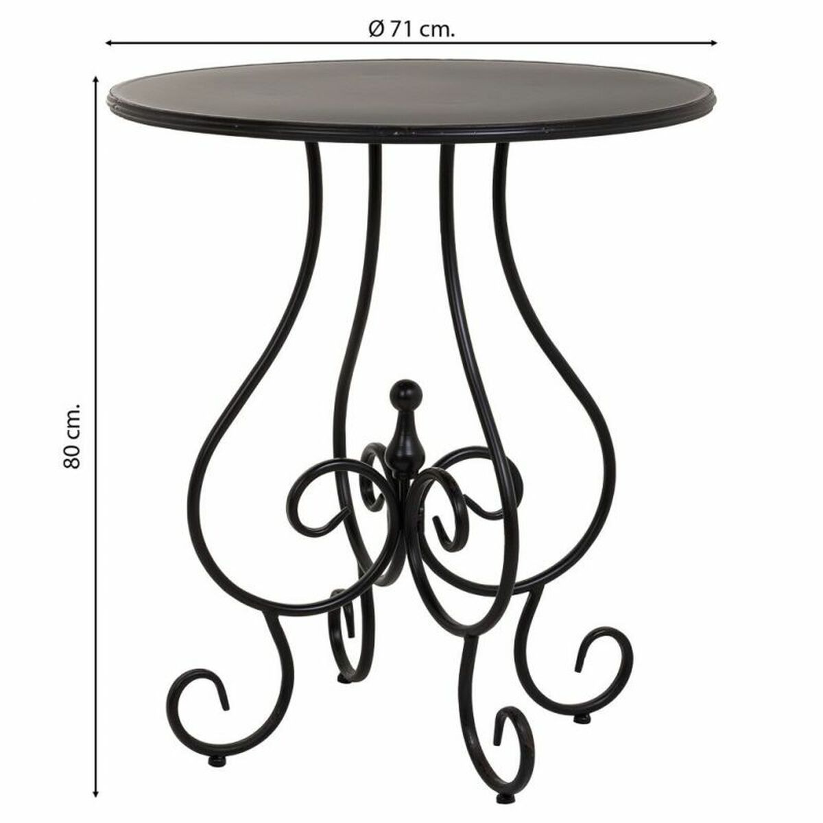 Bord Alexandra House Living Svart 71 x 80 x 71 cm - 3