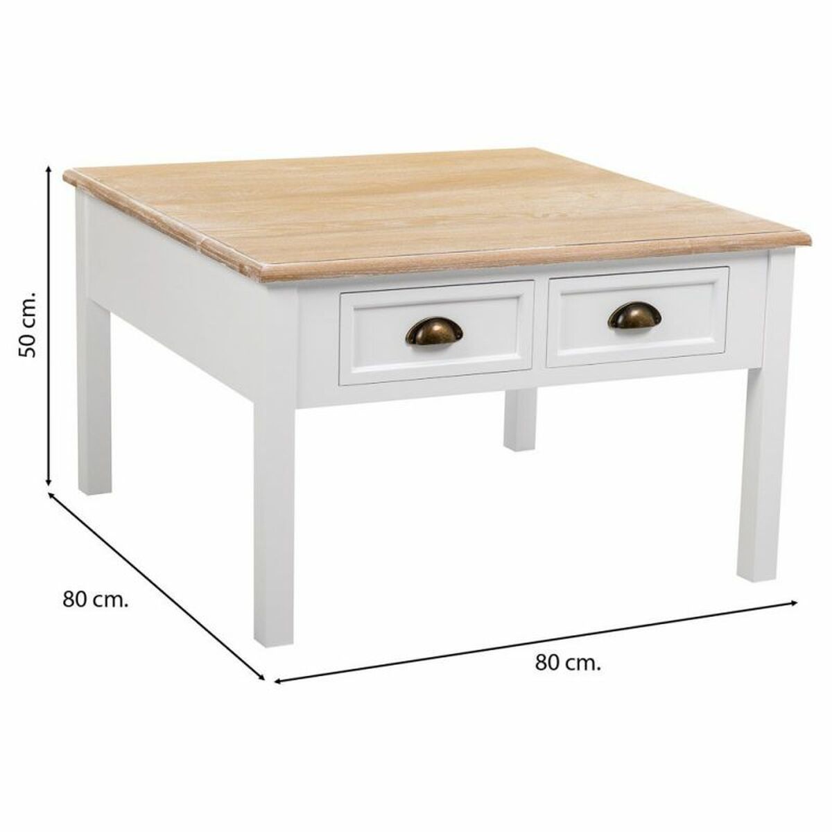 Soffbord Alexandra House Living Vit Brun 80 x 50 x 80 cm - 4