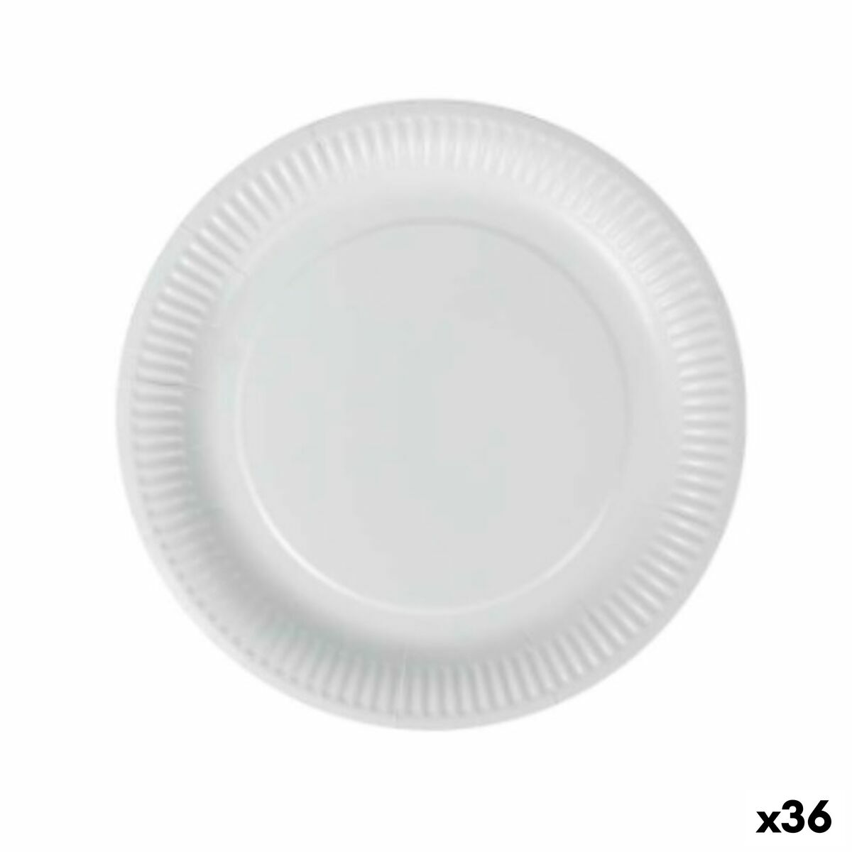 Tallriksset Algon Engångsanvändning Vit Papp 23 cm (36 antal) - 3