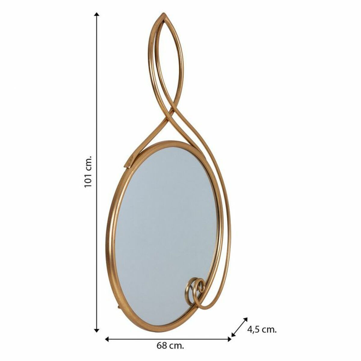 Väggspegel Alexandra House Living Gyllene 101 x 4 x 68 cm Cirklar - 8