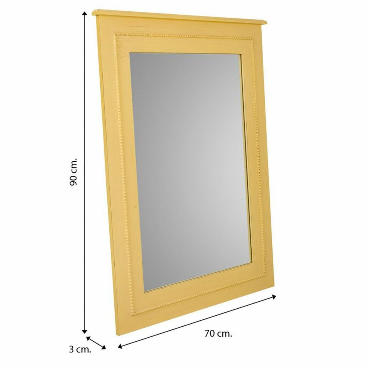 Väggspegel Alexandra House Living Gul 3 x 90 x 70 cm Rektangulär - 6