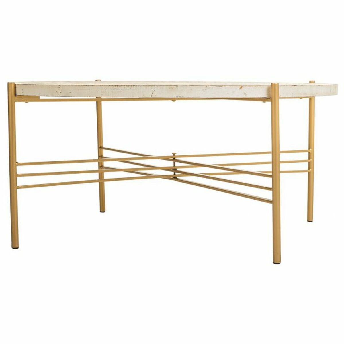 Soffbord Alexandra House Living Vit Metall Granträ Trä MDF 80 x 36 x 80 cm - 2