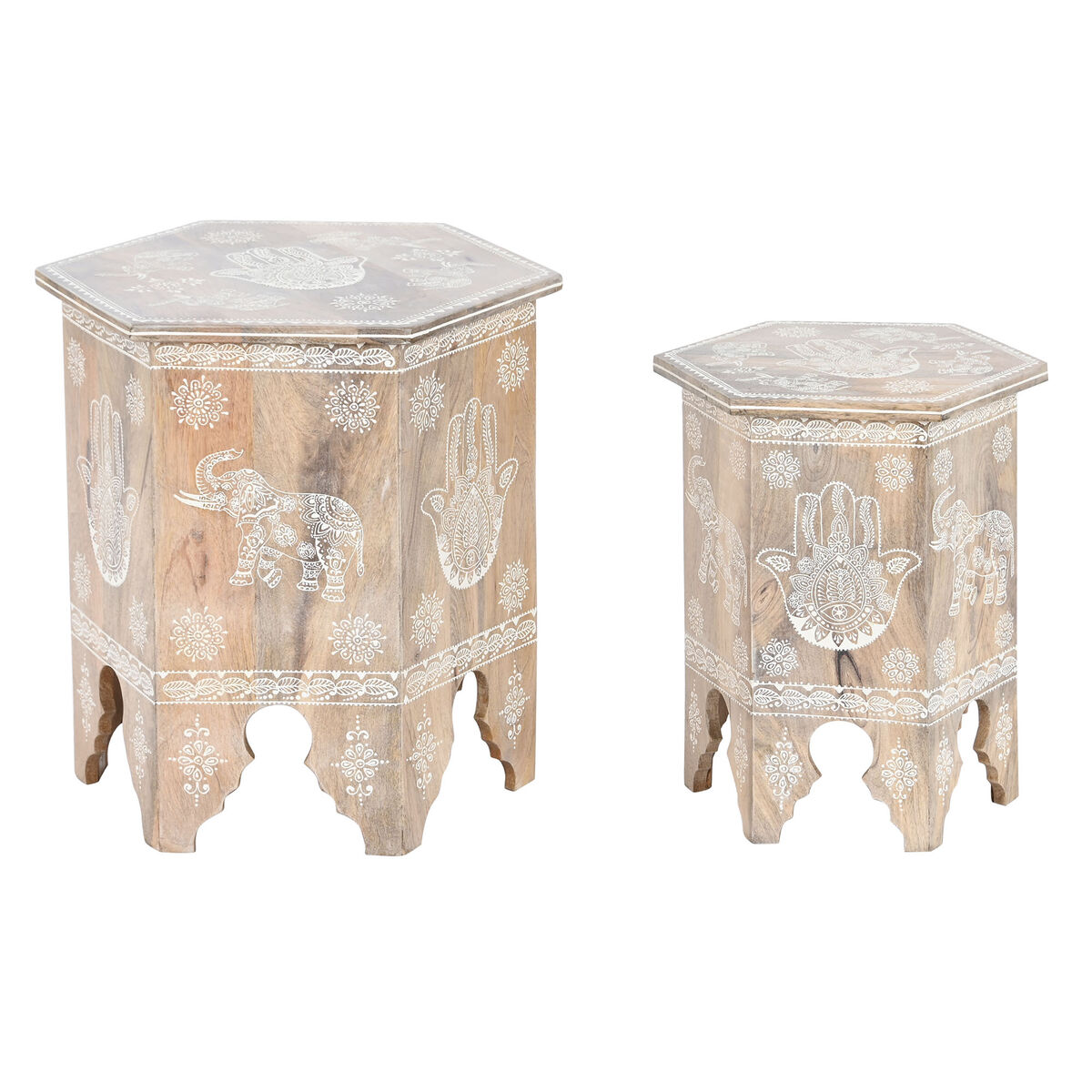 2-bordsset DKD Home Decor Naturell 48 x 41,5 x 49 cm
